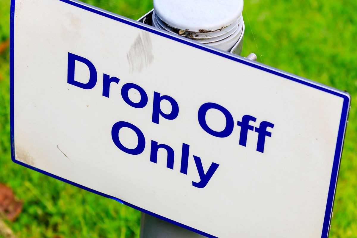 Parking drop off only sign Parking drop off only sign